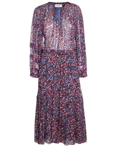 Isabel Marant Dress In Printed Cotton - Purple
