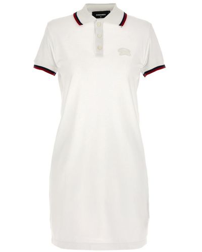 DSquared² Maxi Cut Out Polo Dress Dresses - White