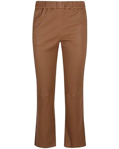Enes Leather Pants - Brown