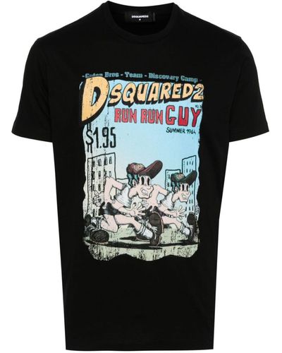 DSquared² Graphic-print Cotton T-shirt - Black