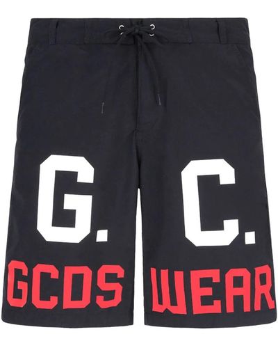Gcds Logo-print Drawstring Swim Shorts - Black