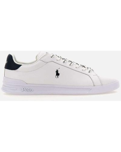 Polo Ralph Lauren Heritage Court Ii Branded Leather Low-top Trainers - White