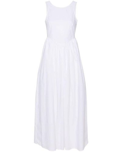 Emporio Armani Sleeveless Cotton Midi Dress - White