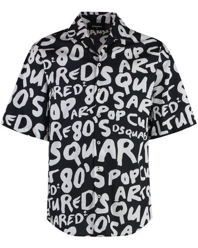 DSquared² Printed Cotton Shirt - Black