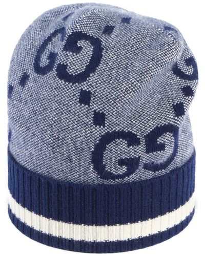 Gucci Gg Cashmere Beanie - Blue