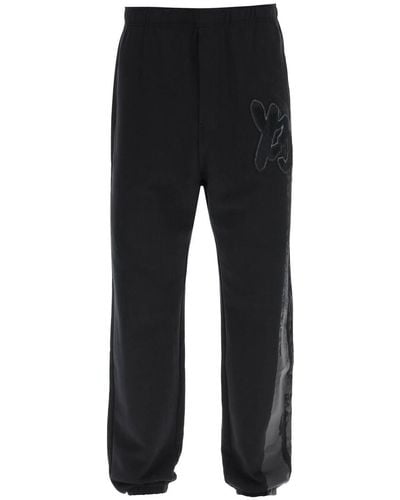 Y-3 Jogger Pants With Coated Detail - Black