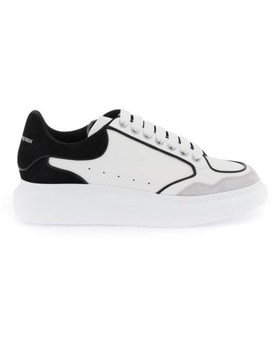 Alexander McQueen Oversized Paneled Leather Sneakers - White
