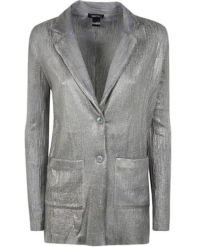 Avant Toi Wrinkled Stich Rever Jacket With Lamination - Gray