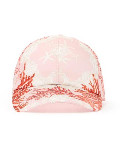 Versace Baroque Sea Baseball Cap Hat - Pink