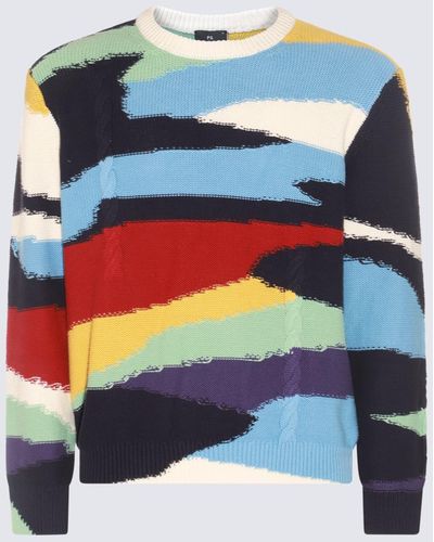Paul Smith Multicolour Cotton Sweater - Blue