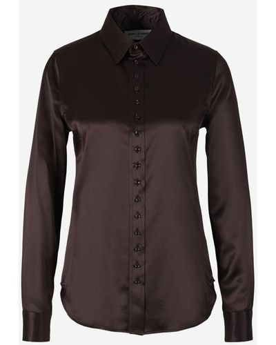 Saint Laurent Silk Satin Shirt - Black