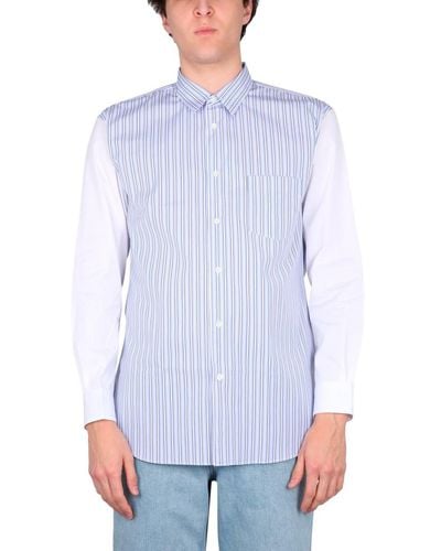 Comme des Garçons Shirt With Striped Pattern - Blue