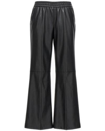 Nude Eco Leather Trousers - Black