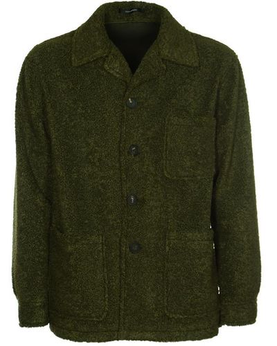 Tagliatore Spread-collared Buttoned Shirt Jacket - Green