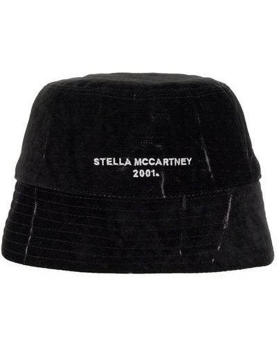 Stella McCartney Bucket Hat With Logo - Black