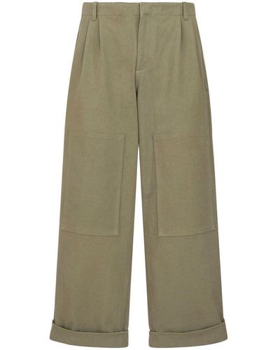 Etro Wide-leg Cotton Trouser - Green
