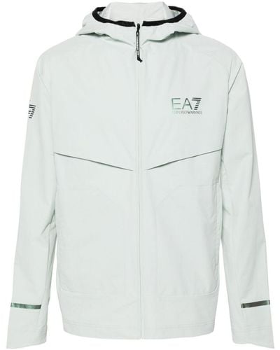 EA7 Logo Nylon Blouson Jacket - Gray
