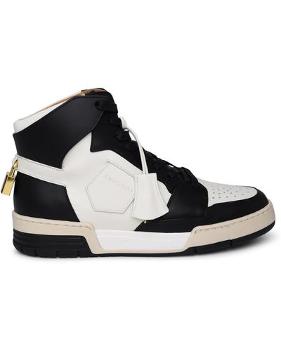 Buscemi 'air Jon' Black And White Leather Sneakers