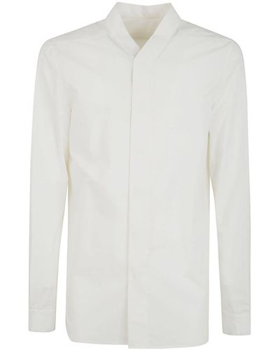 Rick Owens Snap Collar Faun Shirt Clothing - White