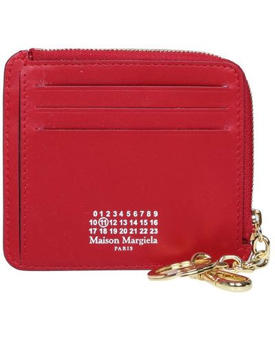 Maison Margiela Leather Key Chain Wallet - Red