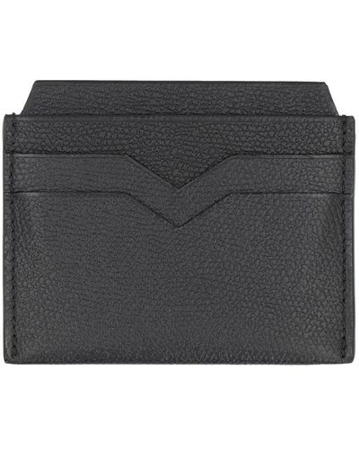 Valextra Leather Card Holder - Grey