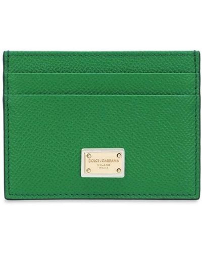 Dolce & Gabbana Dauphine Leather Card Holder - Green
