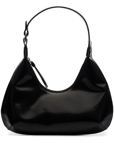 BY FAR Baby Patent Leather Amber Shoulder Bag - Black