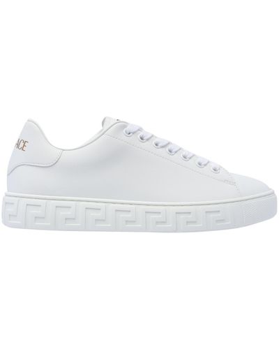 Versace Greca Leather Sneakers - White