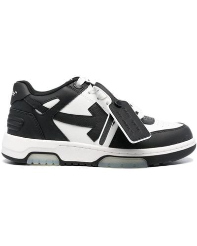 Off-White c/o Virgil Abloh Out Of Office Logo-embroidered Leather Low-top Sneakers 7. - Black