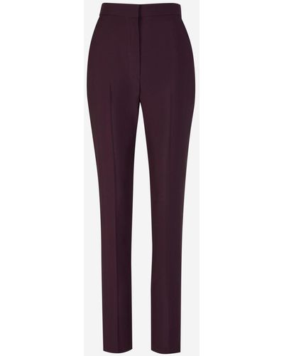 Alexander McQueen Wool Formal Pants - Purple