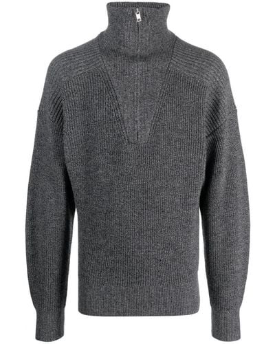 Isabel Marant Half-zip Wool Sweater - Gray