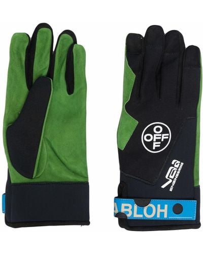 Buy Off-White Leather Racing Gloves 'Black' - OWNE013F19G010598820