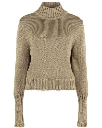 BOSS Lurex Knit Sweater - Natural