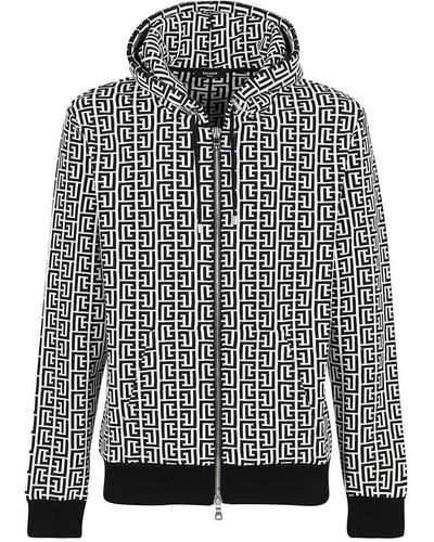 Balmain Knitted Full-zip Sweatshirt - Grey