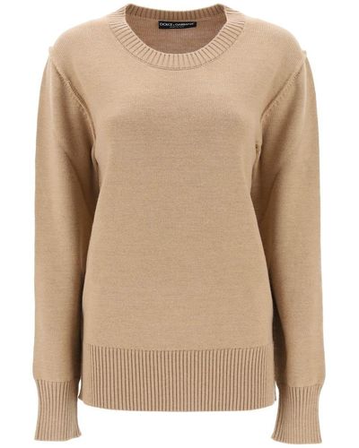 Dolce & Gabbana Oversized Wool Sweater - Natural