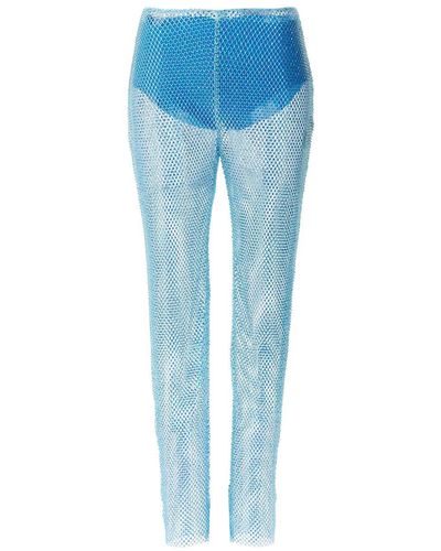 GIUSEPPE DI MORABITO Sequin Mesh Trousers - Blue