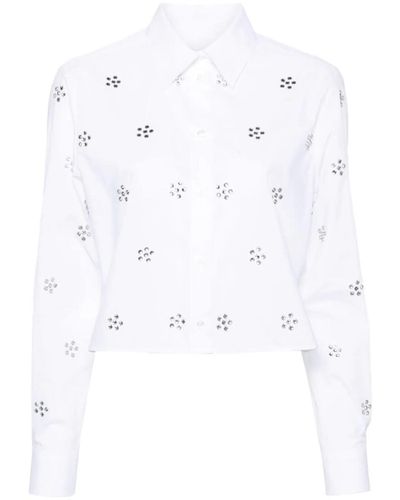 MSGM Shirt With Rhinestones - White