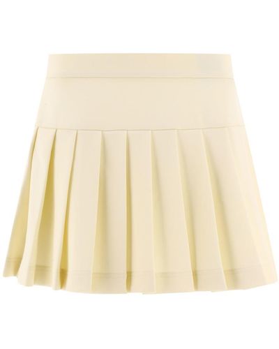 Palm Angels Pleated Track Skirt - Natural