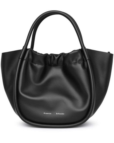 Proenza Schouler Leather Ruched Bag - Black