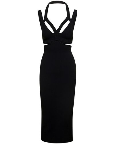 Dion Lee 'Interlink' Midi Dress With Cut-Out Detail - Black