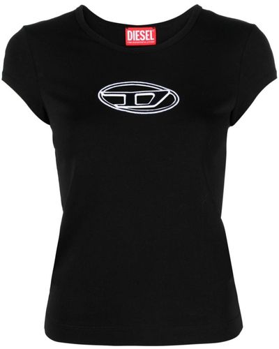 DIESEL T-shirt With Oval D Logo - Black