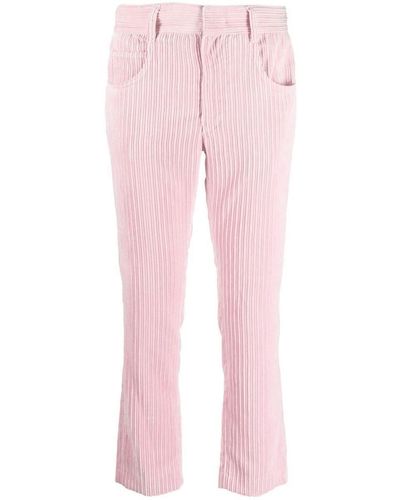 Isabel Marant Tilorsya Corduroy Straight Trousers - Pink