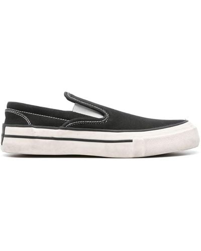 Rhude Washed Canvas Slip On Sneaker Shoes - White