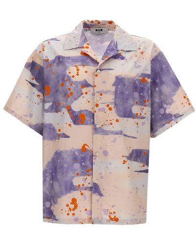 MSGM Camouflage Print Shirt Shirt, Blouse - Pink