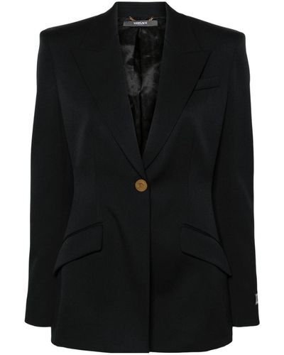 Versace Jacket In Stretch Wool Fabric Clothing - Black