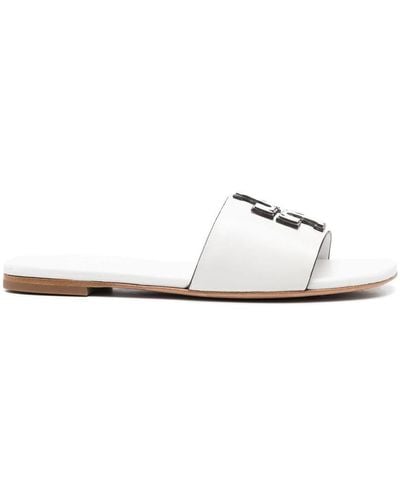 Tory Burch Eleanor Leatherflat Sandals - White