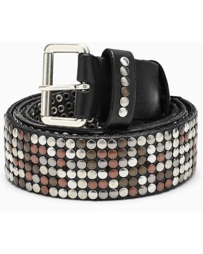 Golden Goose Deluxe Brand Leather Belt With All Over Studs - Black