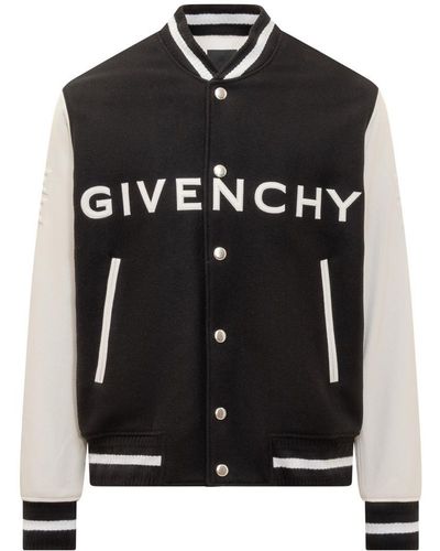 Givenchy Bomber Jacket With Logo - Black