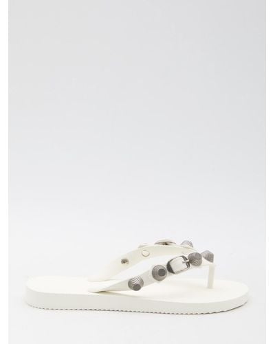 Balenciaga Cagole Thong Sandals - White
