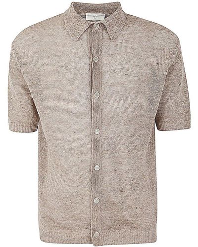FILIPPO DE LAURENTIIS Short Sleeve Over Shirt - Grey